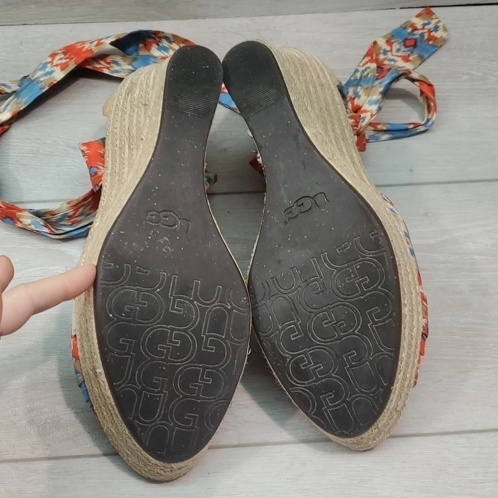 Ugg Australia Lucianna Espadrille Wedge Sandals Lace up Gladiator shoes sz 10